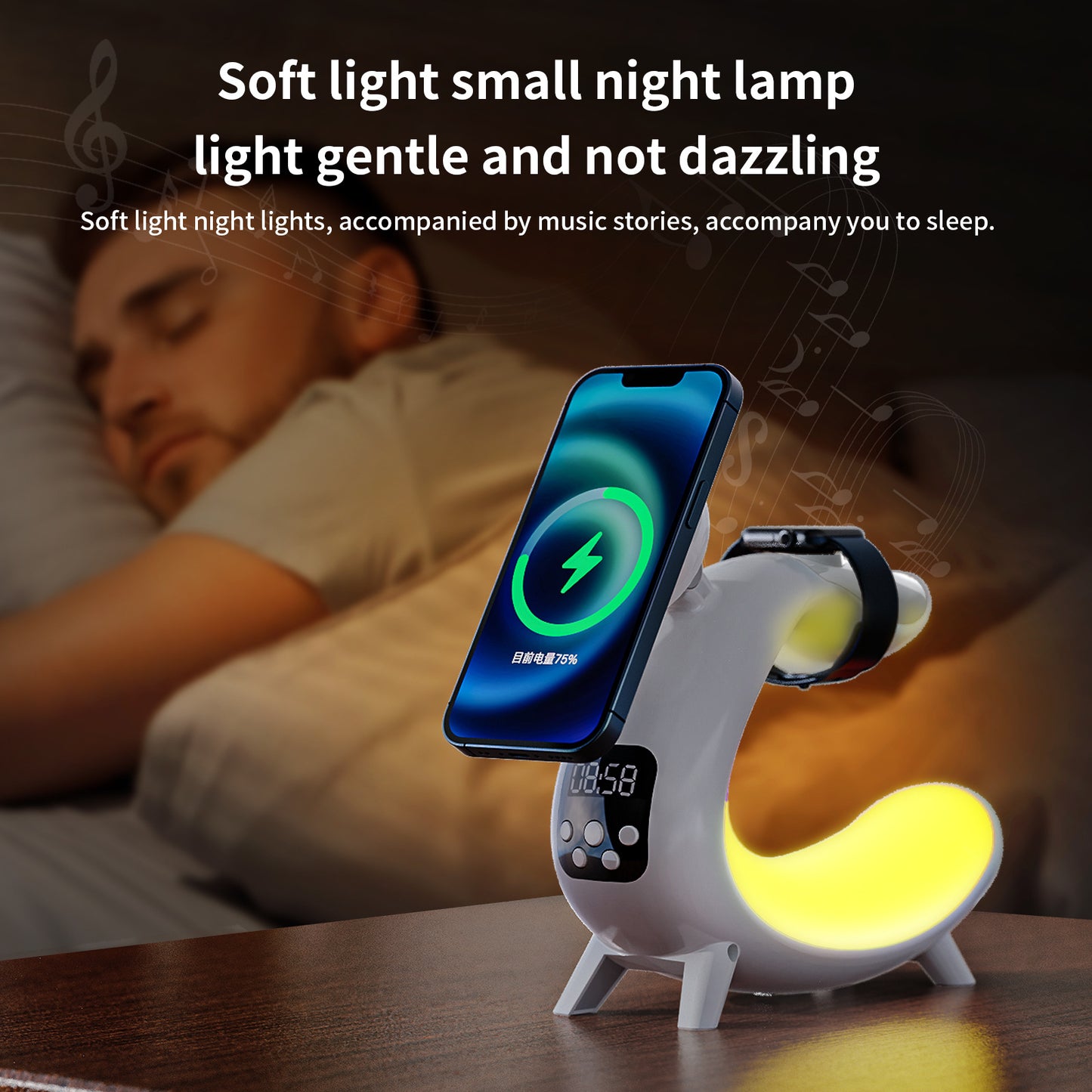 Wireless Charging Bedside Lamp – Multi-Device Fast Charger