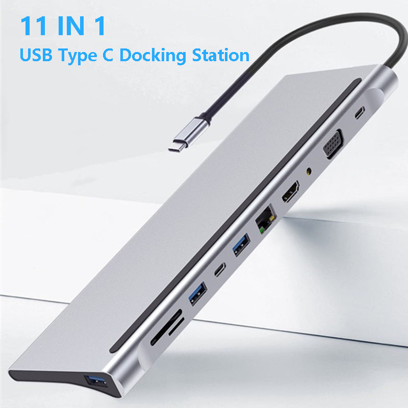11-in-1 Laptop Hub Expansion Dock with USB 3.0, HDMI & SD Card Reader