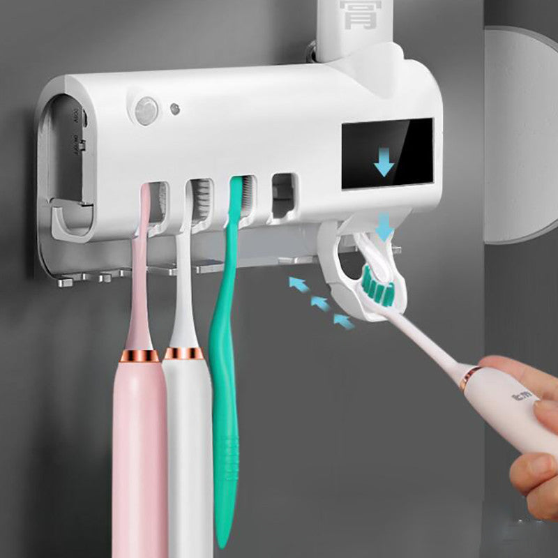 Intelligent UV Toothbrush Sterilizer & Automatic Toothpaste Squeezer Station