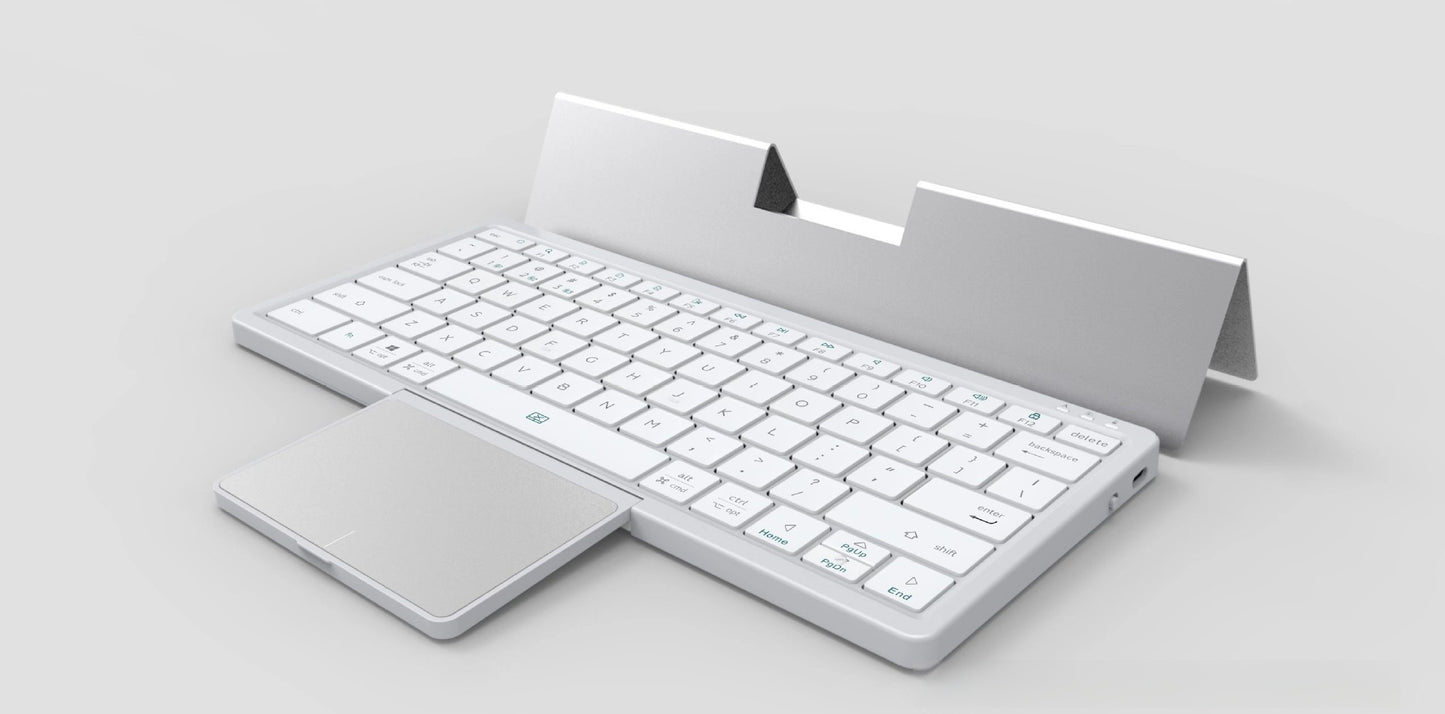 Three-in-One Wireless Bluetooth Keyboard with Built-In Touchpad & Stand