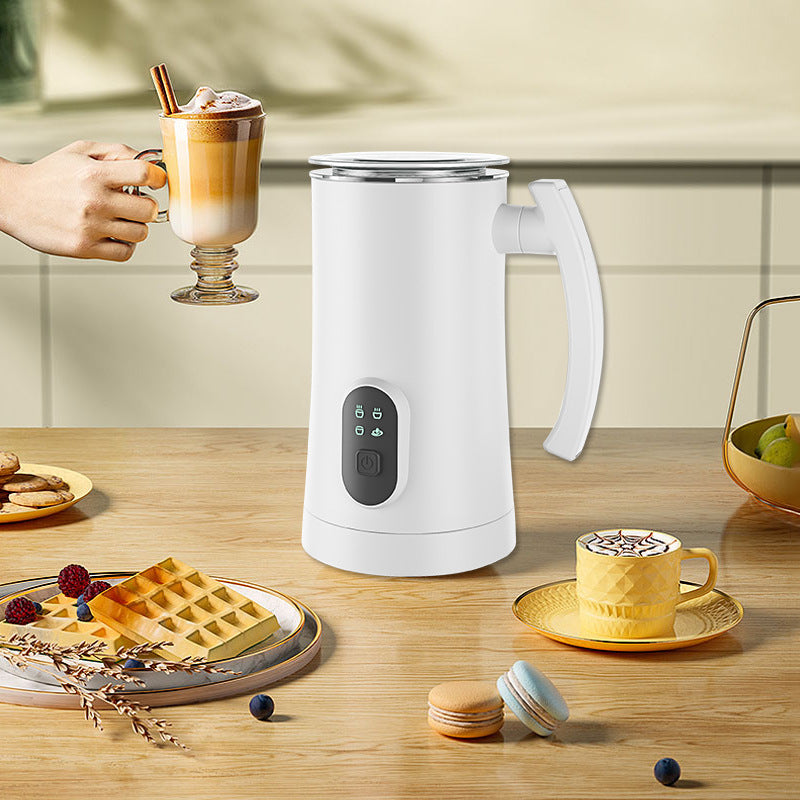 Automatic Stainless Steel Milk Frother & Warmer – 4-in-1 Electric Hot & Cold Foam Maker for Latte, Cappuccino & Coffee