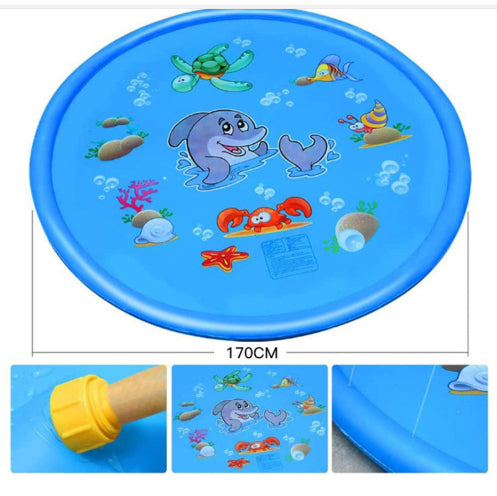 Kids Splash Pad Sprinkler Mat for Outdoor Water Play & Summer Backyard Fun