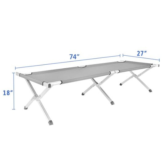 Portable Folding Camping Cot – Aluminum Tube & Oxford Fabric Outdoor Bed