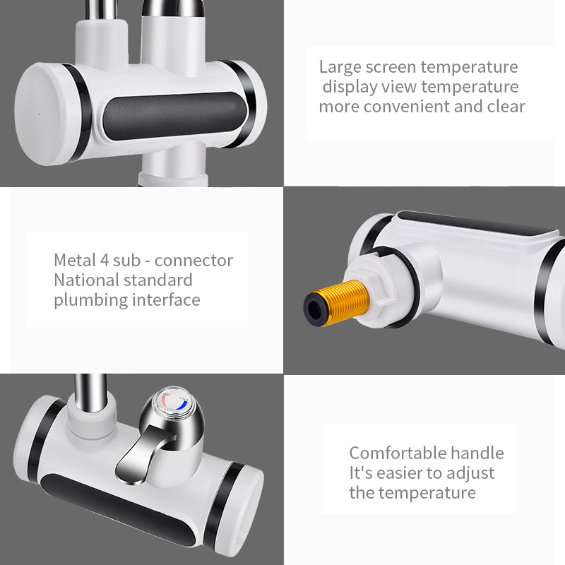 Instant Electric Hot Water Faucet with LED Temperature Display – Tankless Kitchen Tap Heater for Hot & Cold Water