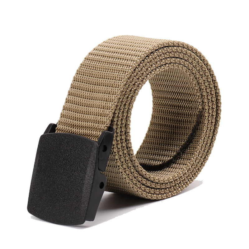 Unisex Canvas Belt with Plastic Buckle – Adjustable Casual Waistband