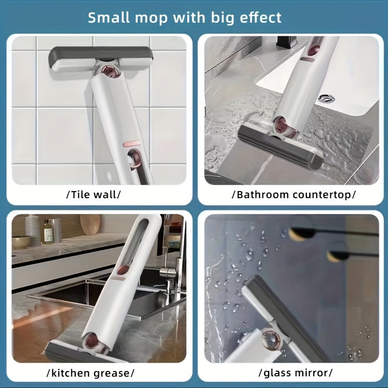 Portable Self-Squeeze Mini Mop – Multifunction Handheld Sponge Cleaner for Kitchen, Bathroom, Glass, Car & Desktop Cleaning