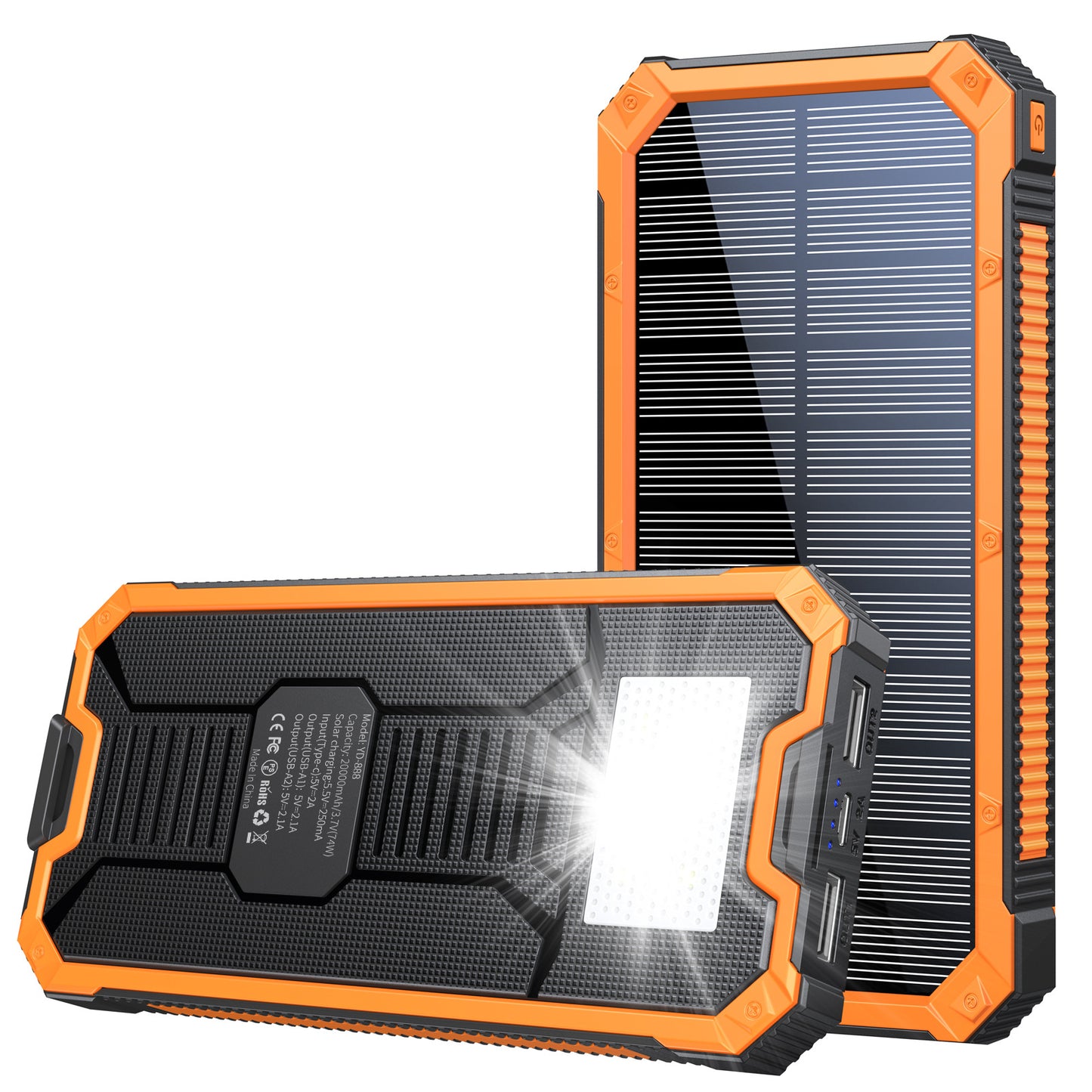 Outdoor Waterproof Solar Wireless Power Bank – 20000 mAh Solar Charger