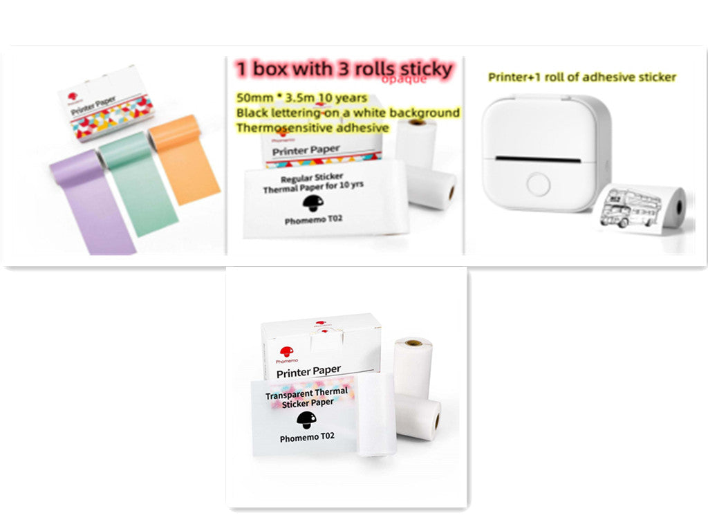 Portable Mini Thermal Label Printer – Bluetooth-Compatible Home & Student Photo Printer for Price Tags & Labels