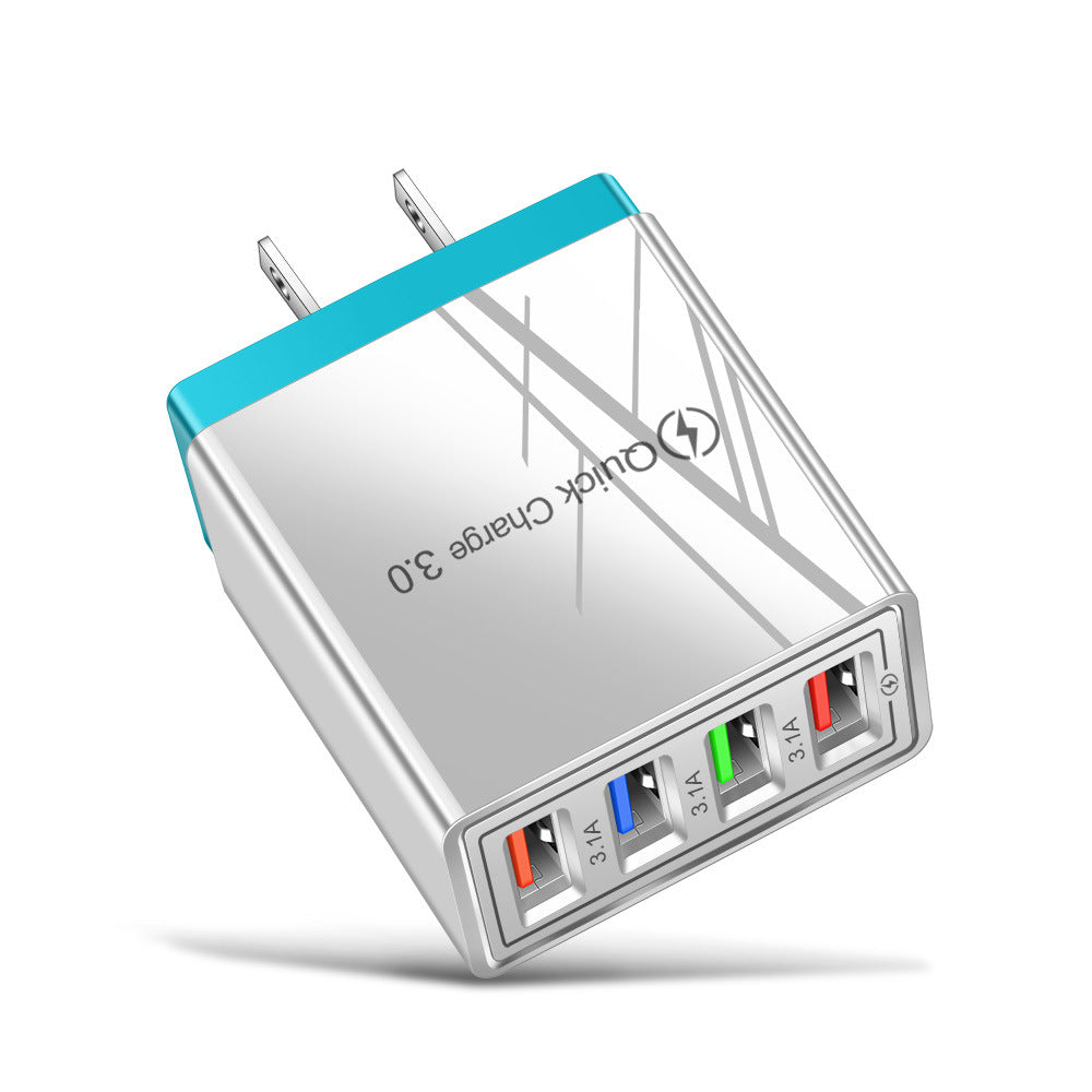 4-Port USB Wall Charger Quick Charge 3.0 – Fast Charging Multi Device Power Adapter for Phone, Tablet & Travel Use