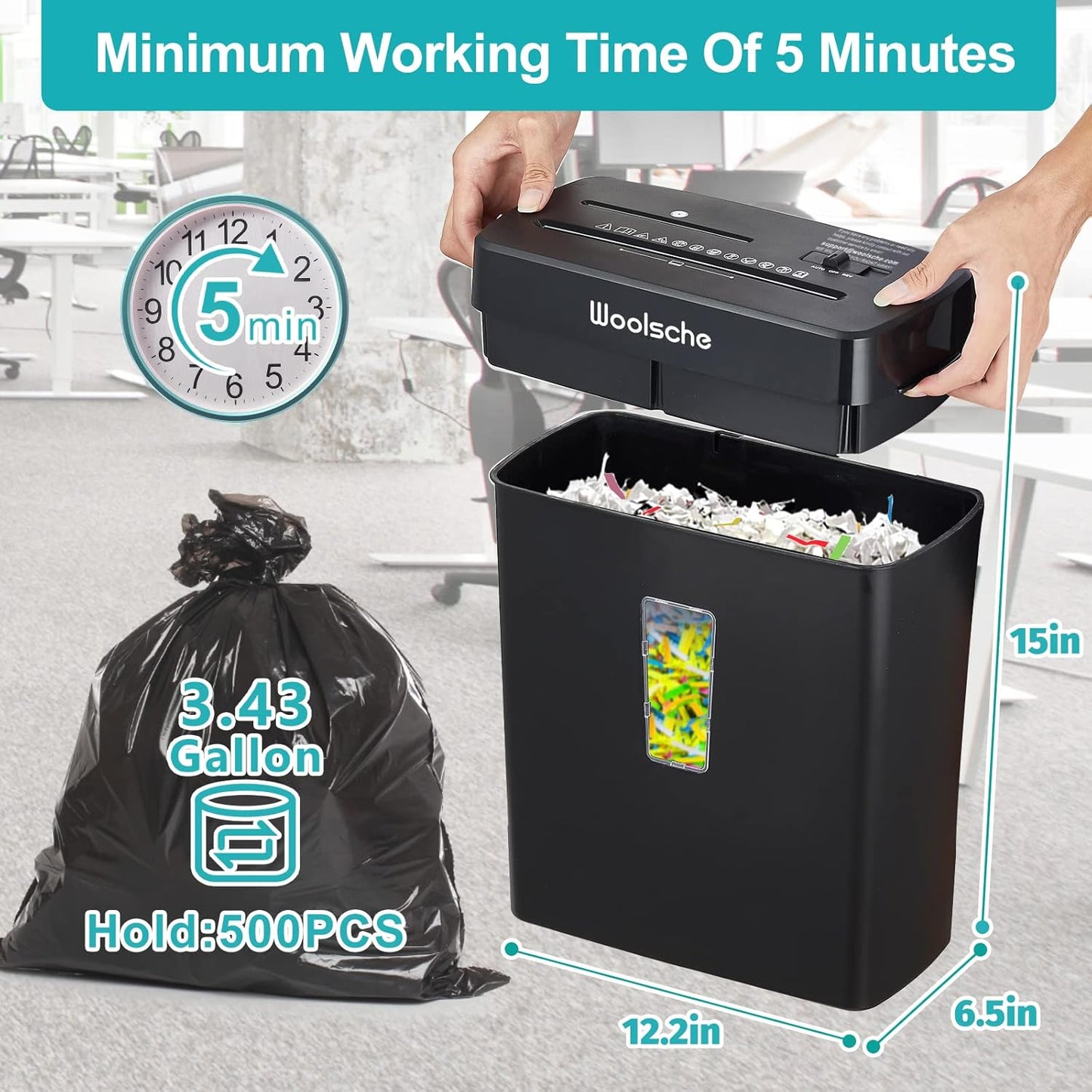 Heavy-Duty 10-Sheet Cross-Cut Paper Shredder with CD & Card Shredding