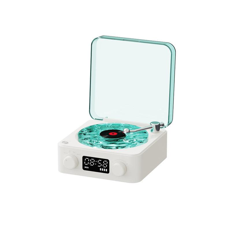Retro Bluetooth Turntable Speaker – RGB Light Bluetooth 5.0 Stereo with White Noise