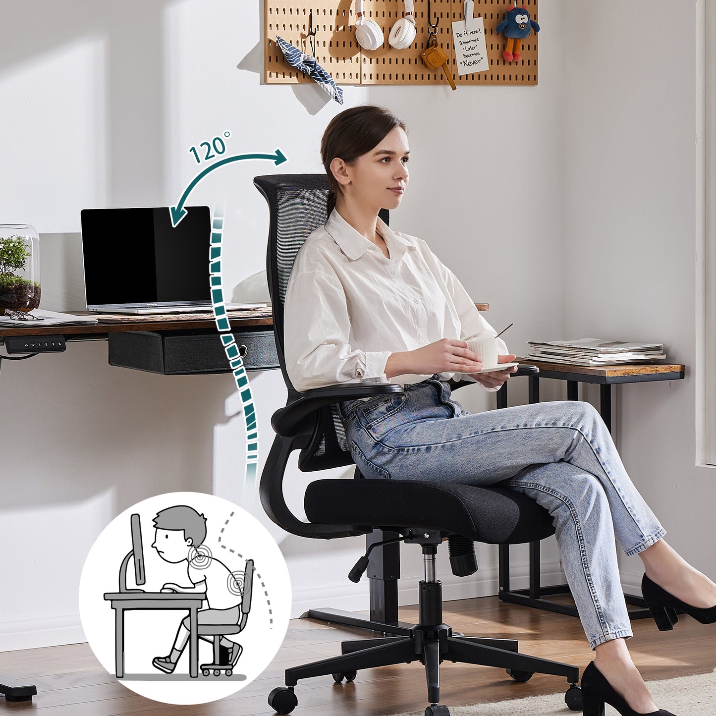 Ergonomic Mesh Office Chair with Adjustable Height & Lumbar Support