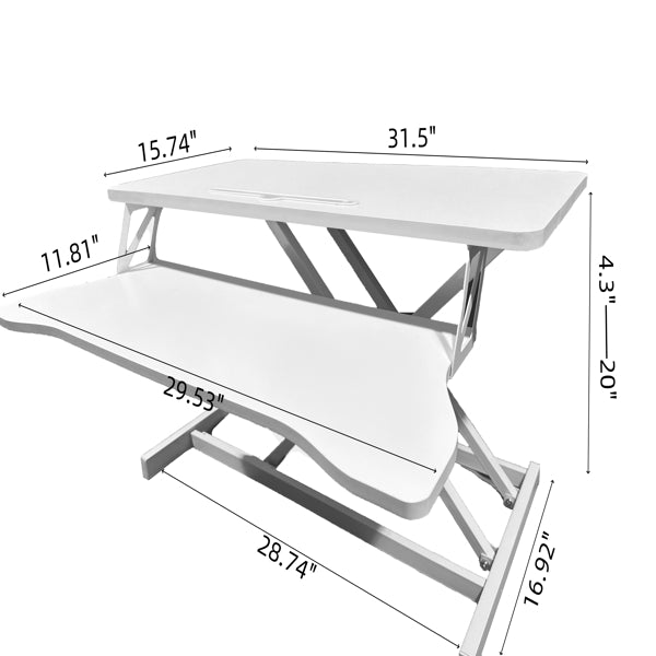 32-Inch Adjustable Standing Desk Converter – Sit-Stand Workstation for Laptop and Dual Monitor Setup