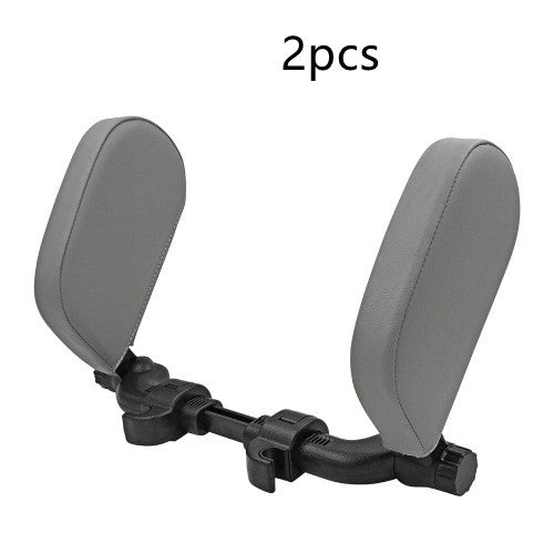 Adjustable Car Headrest Pillow with Side Support – Ergonomic Leather Memory Foam Neck Cushion for Travel & Sleeping Comfort