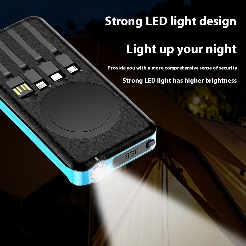 Waterproof Solar Charging Power Bank 10000mAh – Portable LED Lantern & Wireless USB Charger