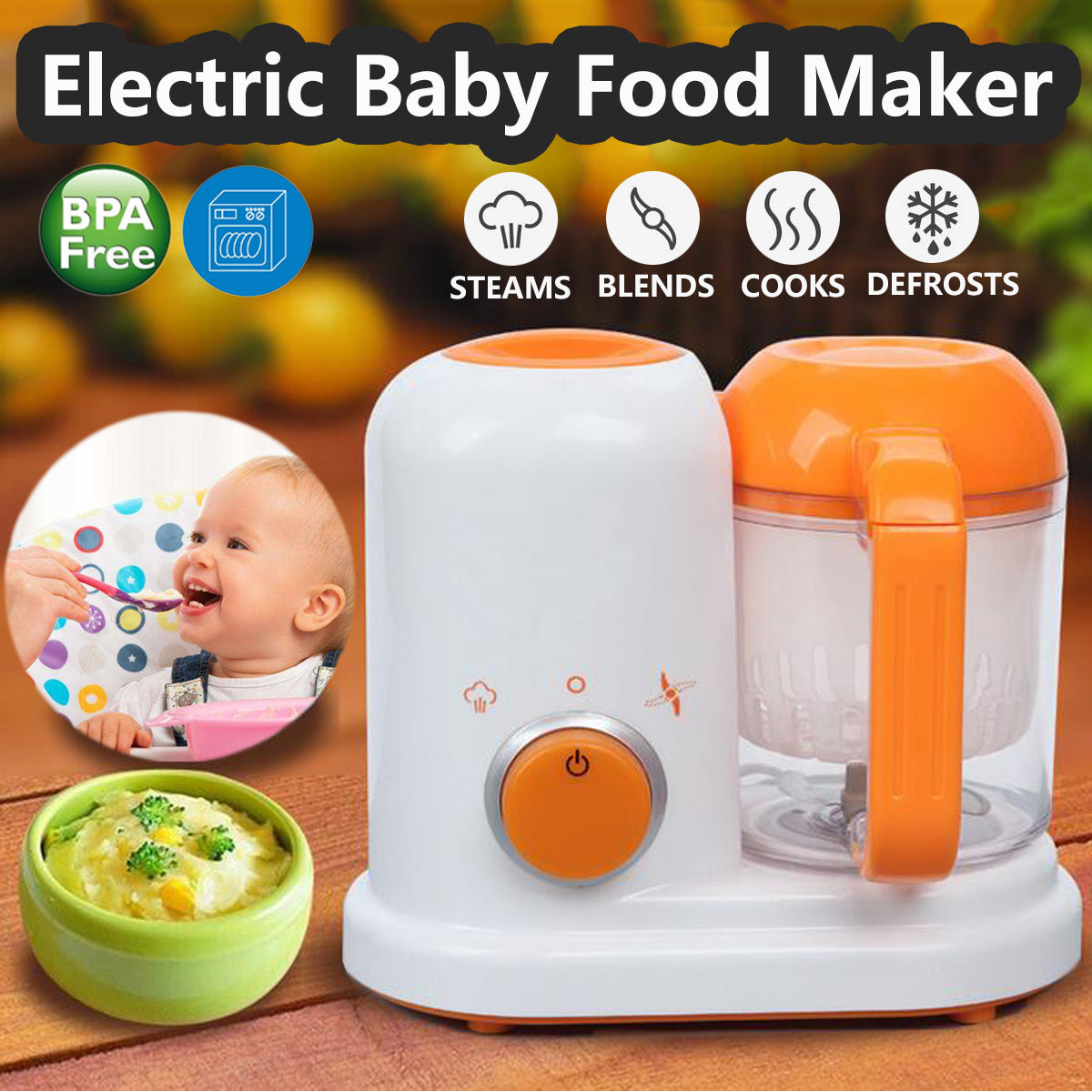Smart Baby Food Processor & Milk Warmer – Multifunction Infant Food Maker Blender, Steamer & Bottle Heater All-in-One