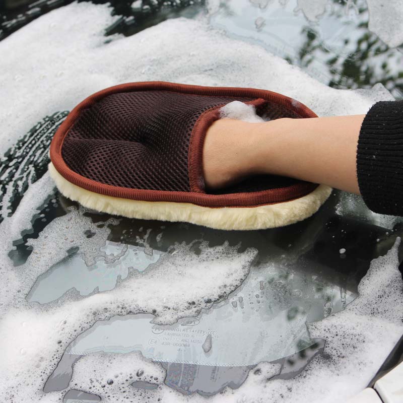 Premium Soft Wool Car Wash Mitt Glove – Scratch-Free Microfiber Cleaning Tool for Cars, Motorcycles & Auto Detailing