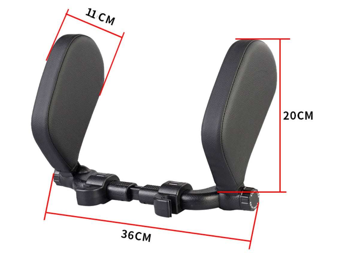 Adjustable Car Headrest Pillow with Side Support – Ergonomic Leather Memory Foam Neck Cushion for Travel & Sleeping Comfort