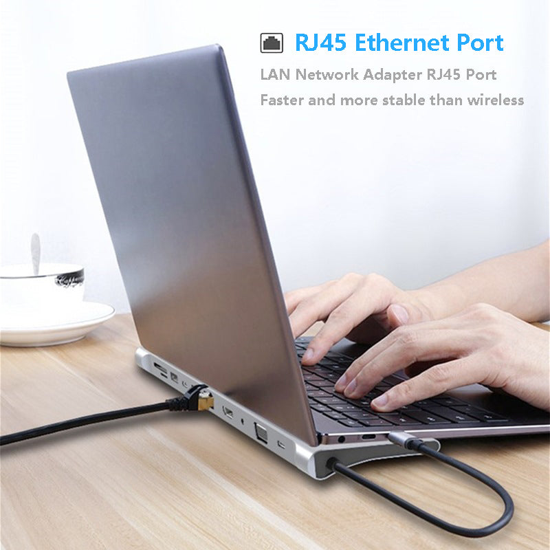 11-in-1 Laptop Hub Expansion Dock with USB 3.0, HDMI & SD Card Reader