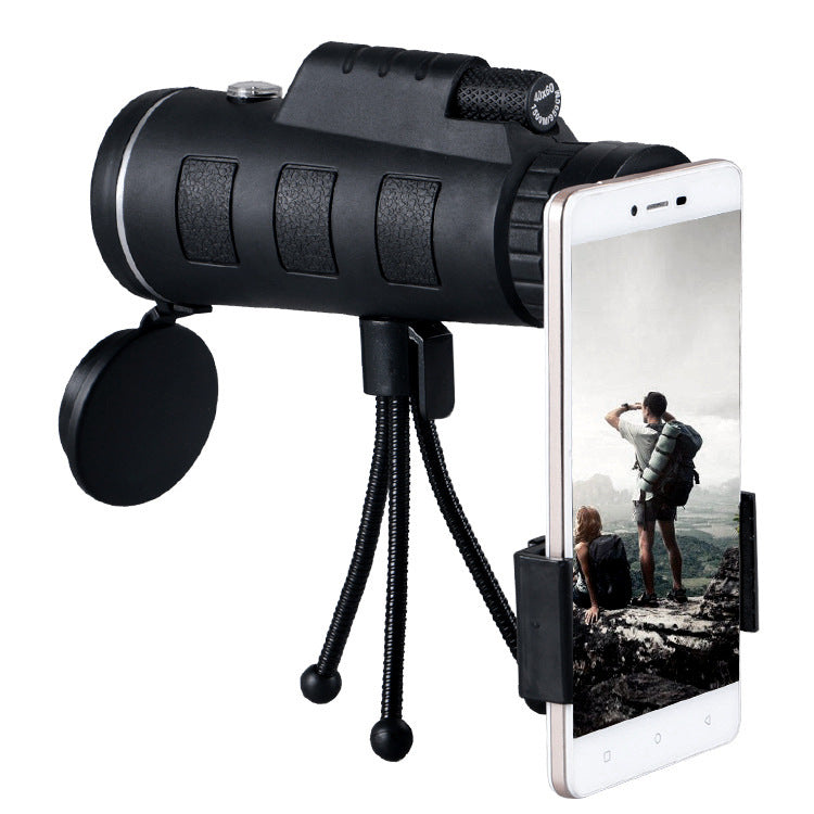 HD Monocular Telescope with Phone Clip & Tripod – High Power Zoom Scope for Smartphone Photography, Camping & Wildlife Viewing