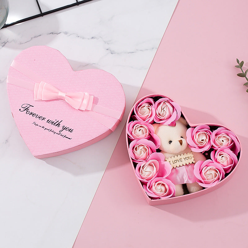 Heart-Shaped Soap Rose Gift Box – Romantic Multi-Occasion Present