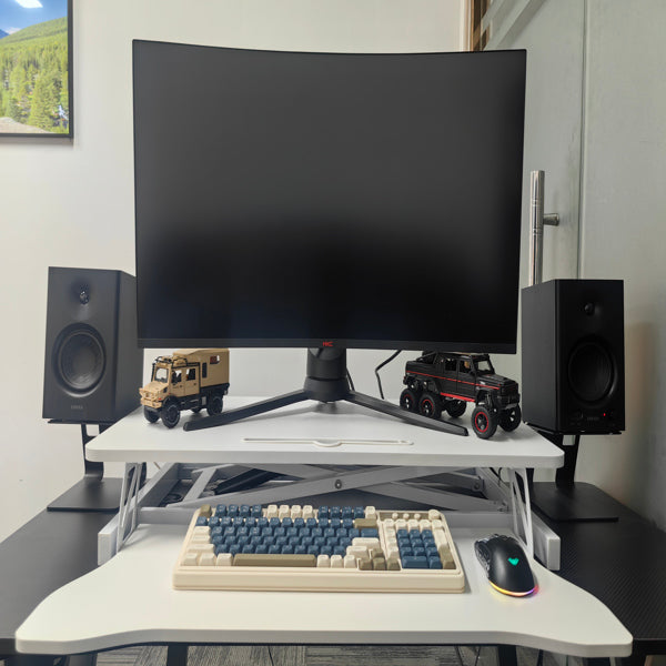 32-Inch Adjustable Standing Desk Converter – Sit-Stand Workstation for Laptop and Dual Monitor Setup