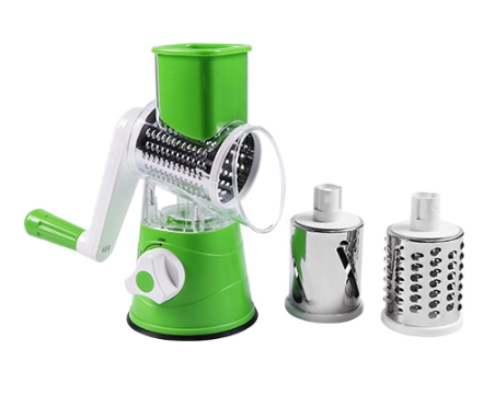 Hand Drum Rotary Grater – Manual Vegetable & Cheese Slicer with Safe Crank Design