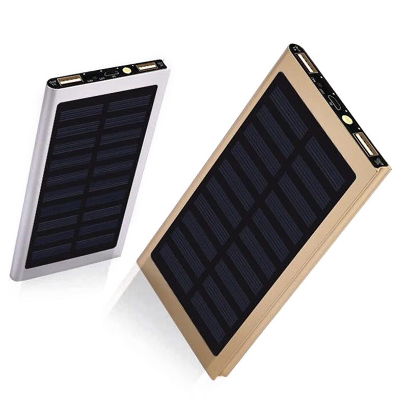 Solar Power Bank 20000mAh – Dual USB Portable Solar Charger with LED Light