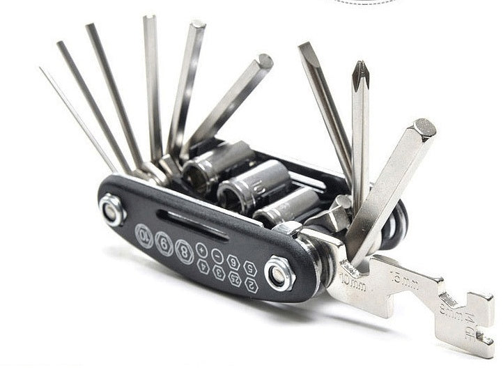 Compact Bicycle Repair Multi Tool Kit – Portable 16-in-1 Bike Maintenance Tool for Cycling, Road & Mountain Bikes