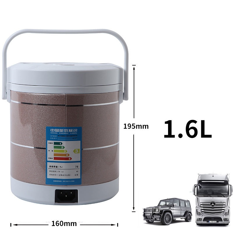 12V/24V Portable Car Rice Cooker 1.6L – Electric Mini Food Warmer for Truck, Travel & Camping Multi-Function Cooker
