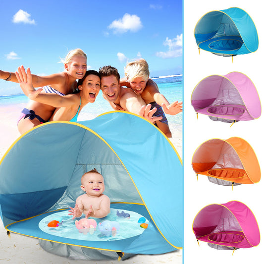 Portable Baby Beach Tent with UV Protection & Mini Splash Pool for Toddlers