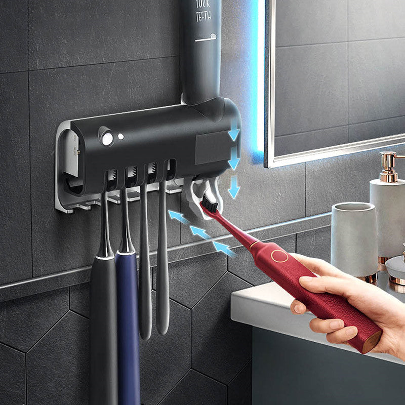 Intelligent UV Toothbrush Sterilizer & Automatic Toothpaste Squeezer Station