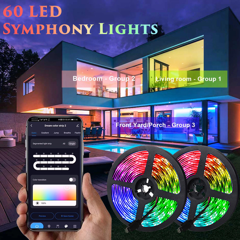 Smart LED Strip Lights RGB5050 – Waterproof Flexible Smart Home Lighting