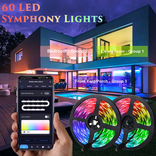 Smart LED Strip Lights RGB5050 – Waterproof Flexible Smart Home Lighting