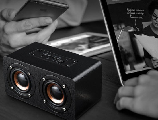 M5 Wooden Wireless Bluetooth Speaker – Natural Wood Desktop Stereo Audio