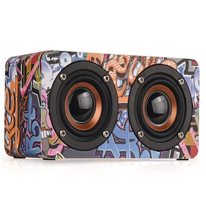 M5 Wooden Wireless Bluetooth Speaker – Natural Wood Desktop Stereo Audio