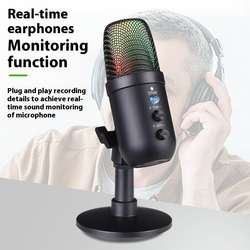 RGB USB Gaming Microphone – Streaming Mic for PC, Mobile & Content Creation Setup