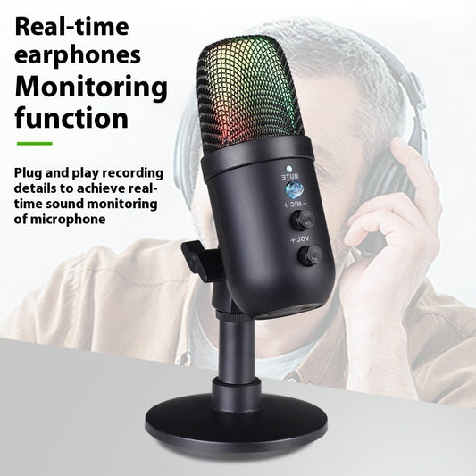 RGB USB Gaming Microphone – Streaming Mic for PC, Mobile & Content Creation Setup