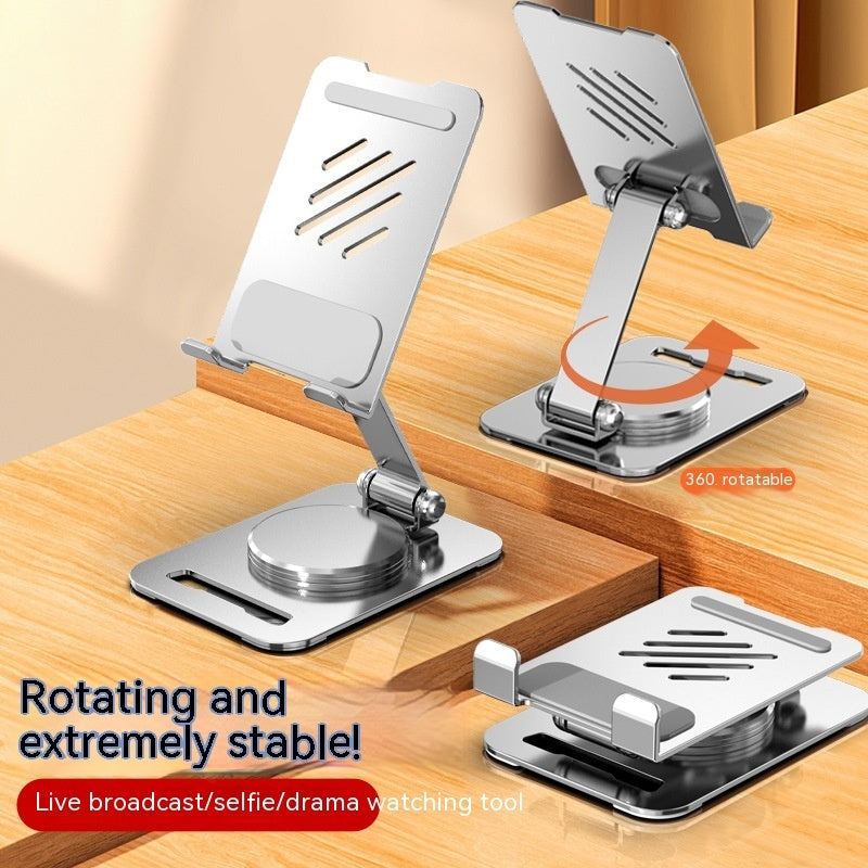 360° Rotating Metal Desk Phone Stand – Adjustable Smartphone & Tablet Holder for Office Setup