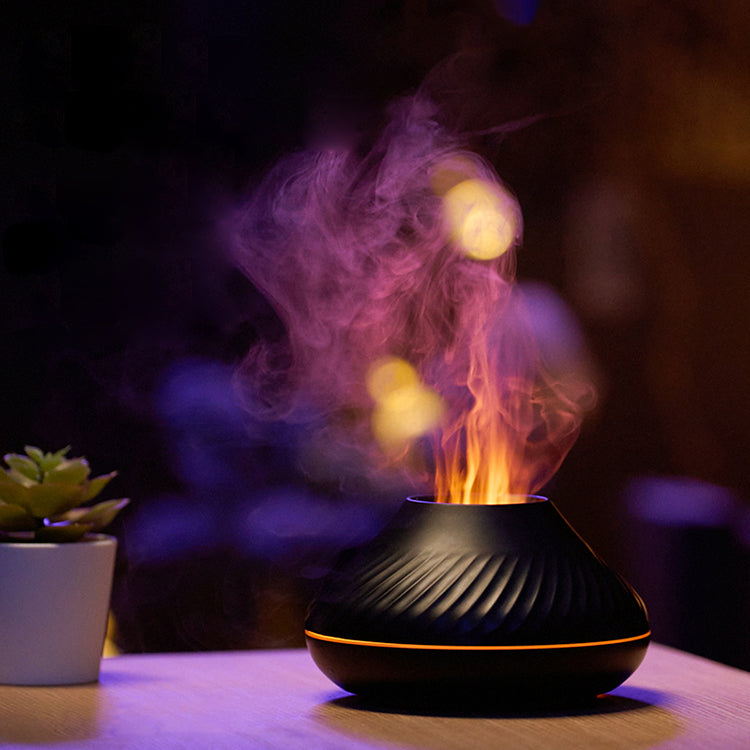 RGB Flame Humidifier – 3D Fire Effect Aroma Diffuser LED Gaming Room Decor with Mist & Ambient Lighting
