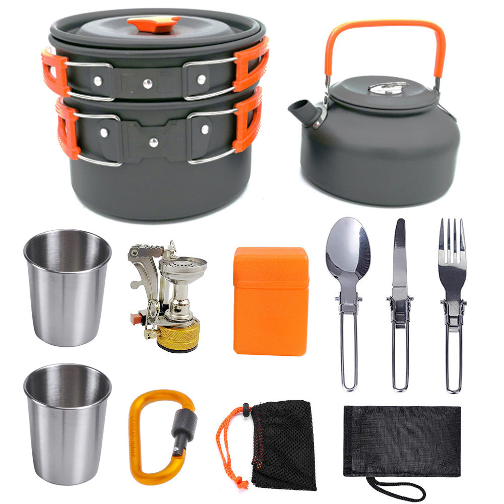 Camping Cookware Kit – Anodized Aluminum Outdoor Cooking Set