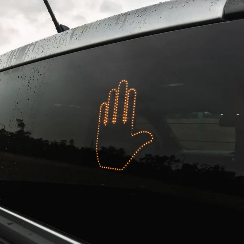 LED Middle Finger Car Gesture Light with Remote – Funny Illuminated Hand Signal for Rear Window & Car Decor