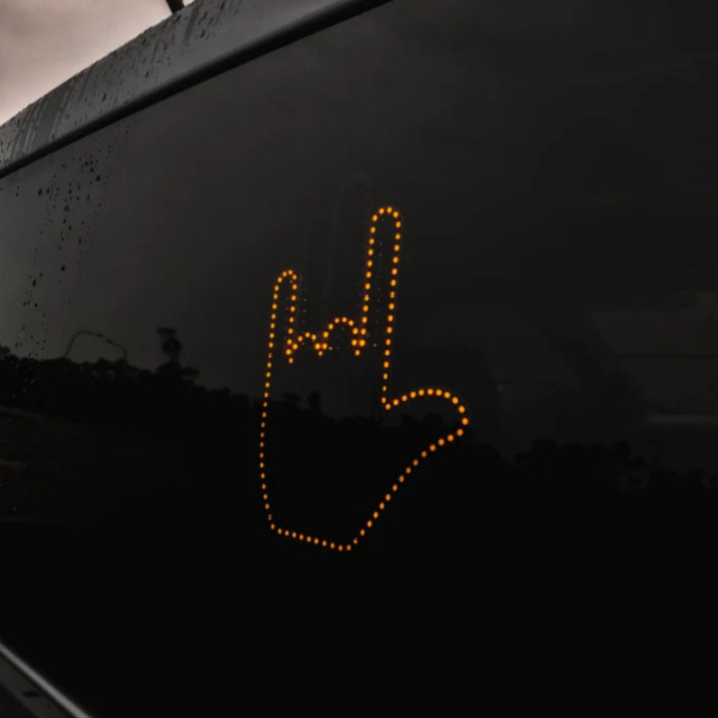 LED Middle Finger Car Gesture Light with Remote – Funny Illuminated Hand Signal for Rear Window & Car Decor