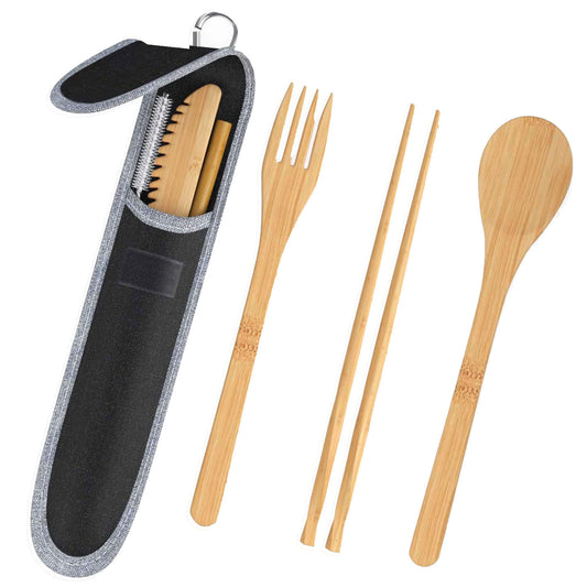 Eco-Friendly Reusable Bamboo Travel Cutlery Set