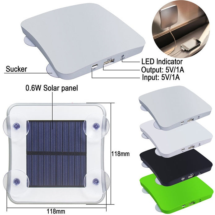Window-Mounted Solar Power Bank Charger – Portable Mobile USB Solar Charger