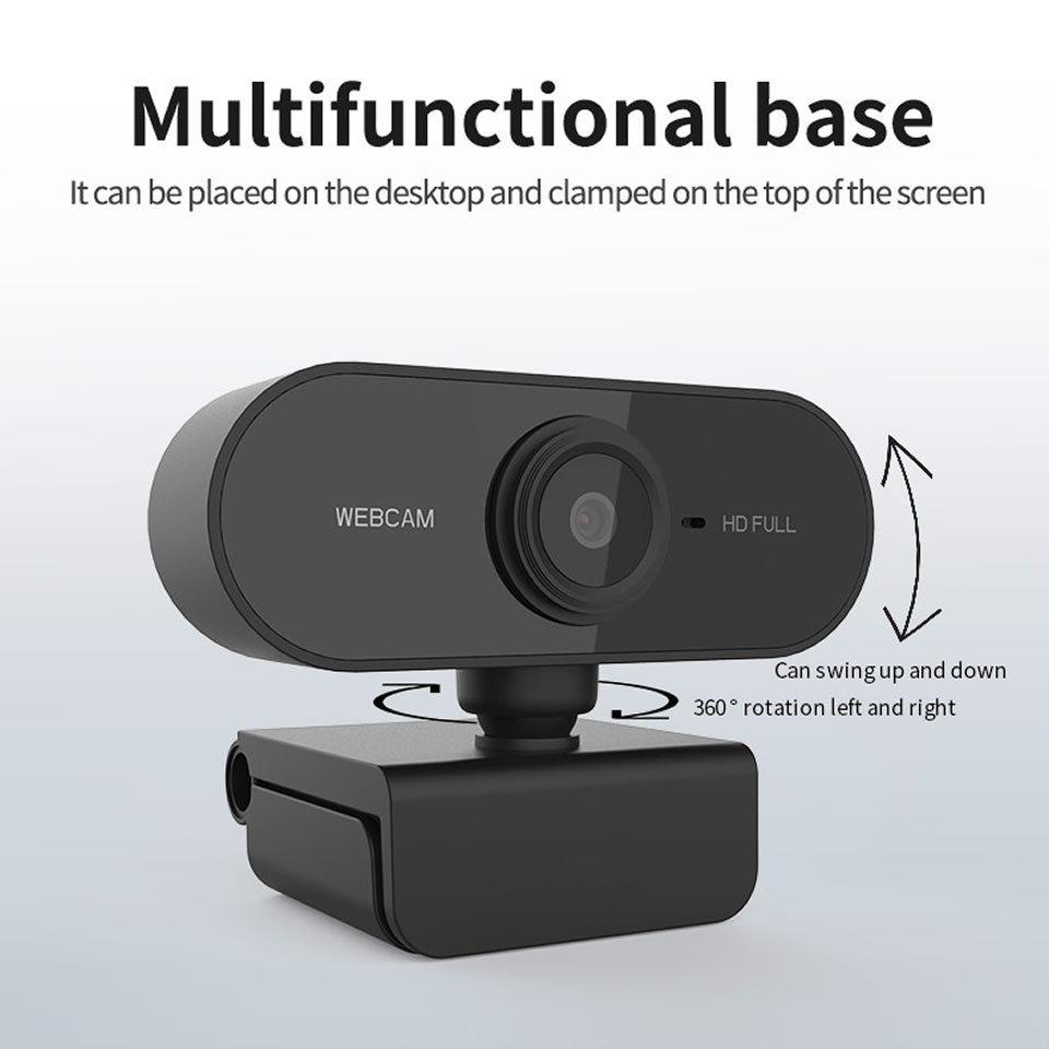 1080P Rotatable USB Webcam with Built-In Microphone