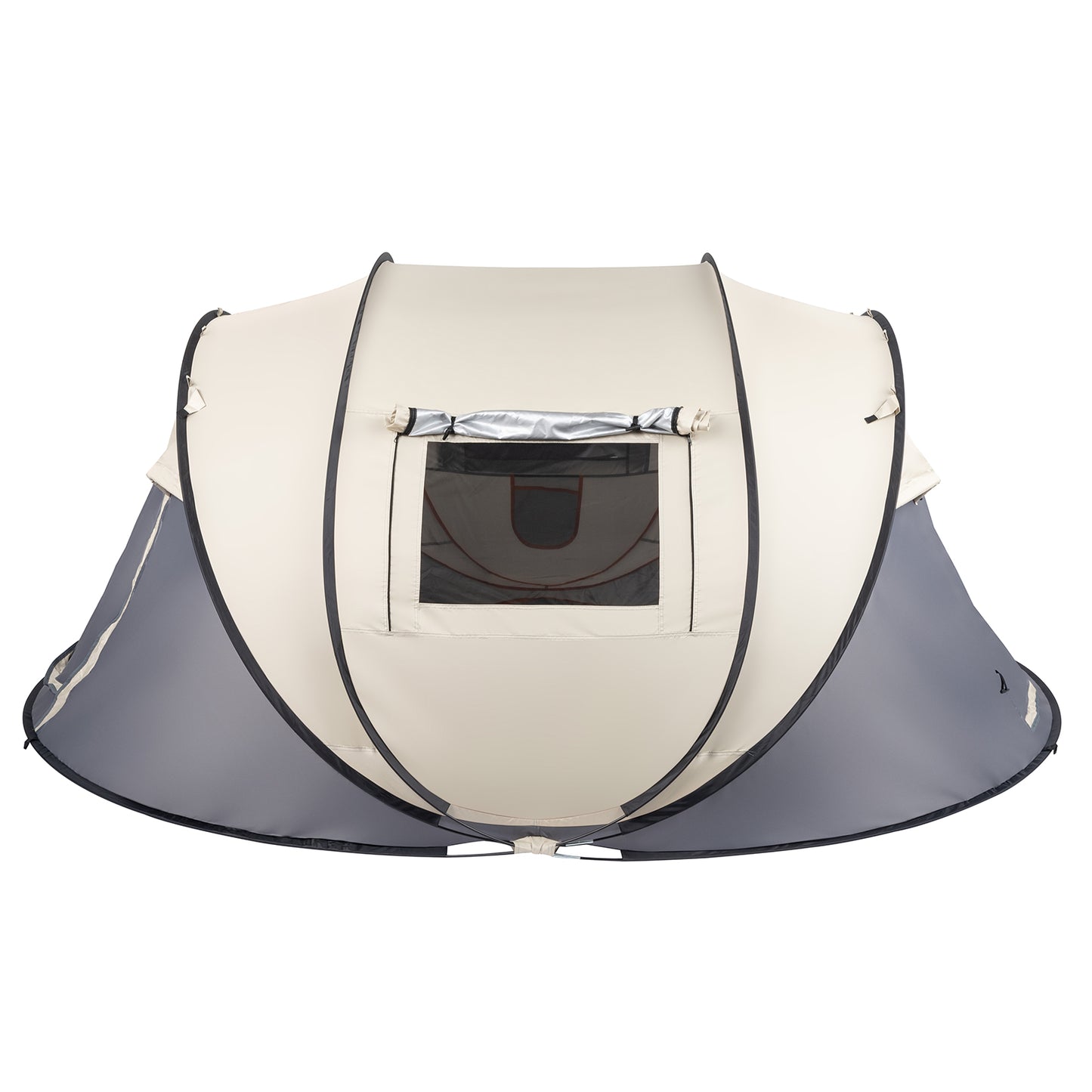 Khaki Quick-Open Camping Tent – Polyester Oxford Fabric & Fiberglass Pole Shelter