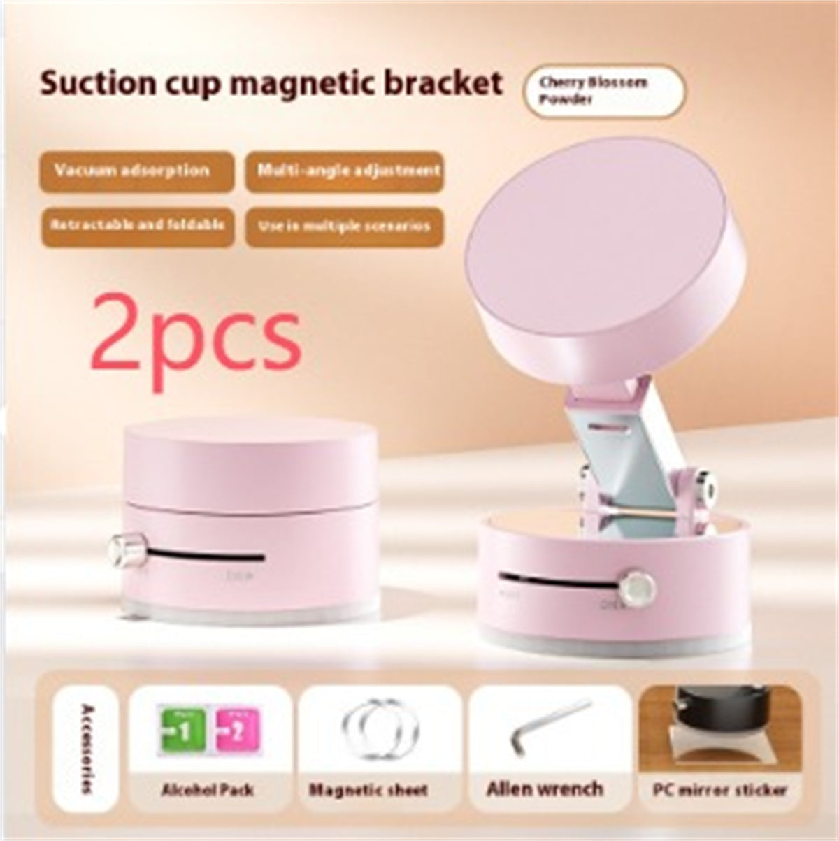 Foldable Magnetic Vacuum Car Phone Holder – 360° Rotating Suction Cup Mount for Hands-Free Navigation & Dashboard Use