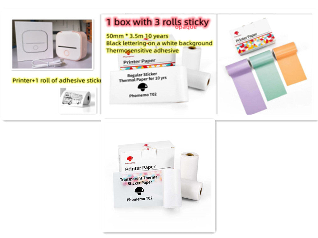 Portable Mini Thermal Label Printer – Bluetooth-Compatible Home & Student Photo Printer for Price Tags & Labels