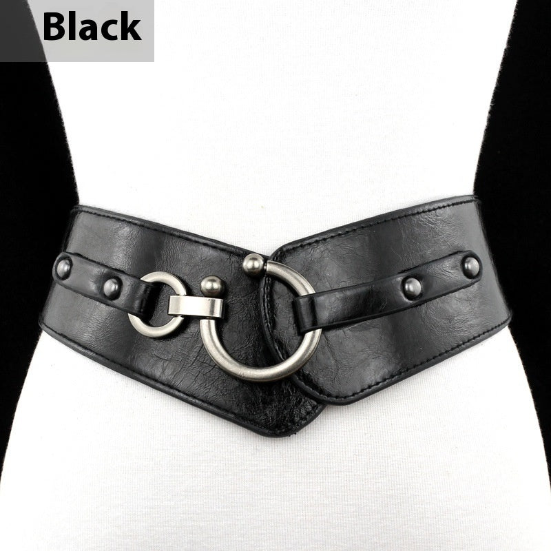 Women’s Wide Elastic Belt – Stretch Fabric Waist Accessory